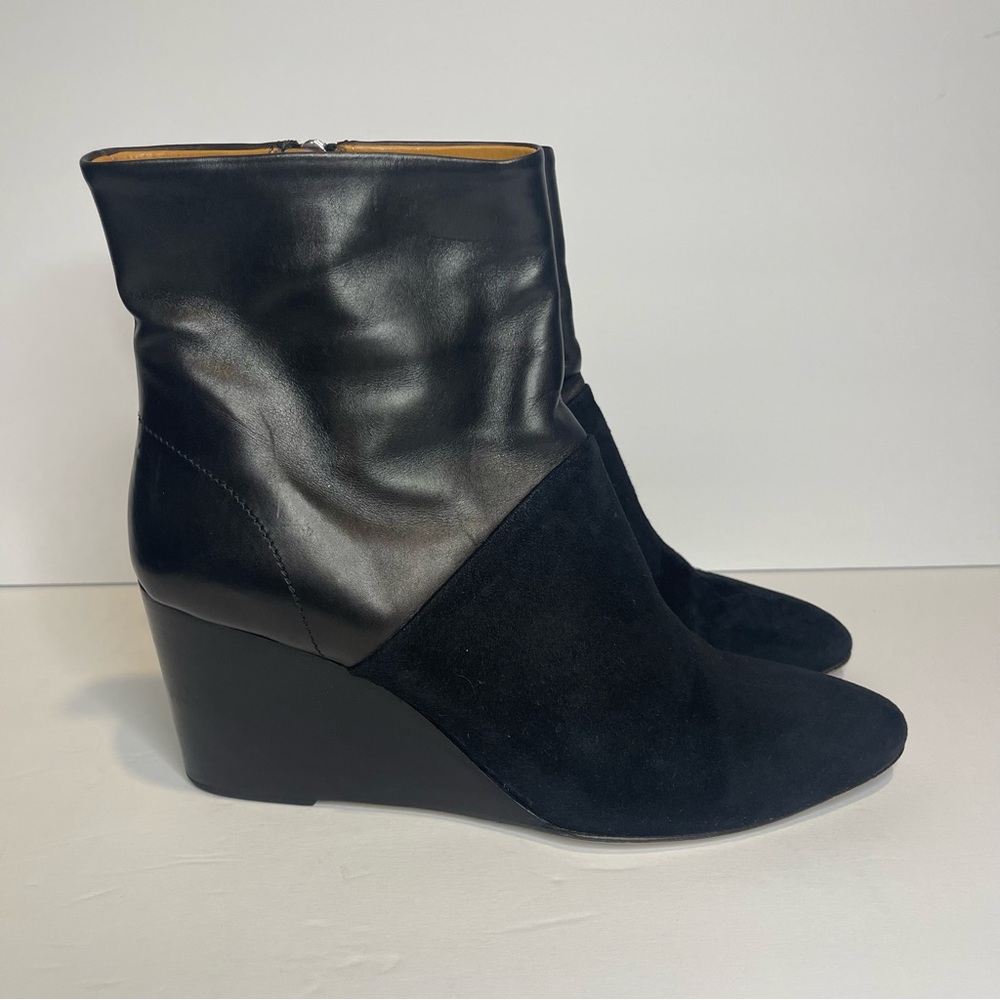 & Other Stories Leather Wedge Heel Booties